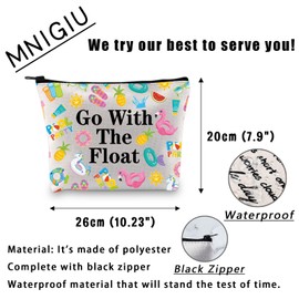 MNIGIU Funny Summer Comsetic Bag Beach Vacation Gift Go With The Float Makeup Bag Float Trip Gift Pool Party Gift