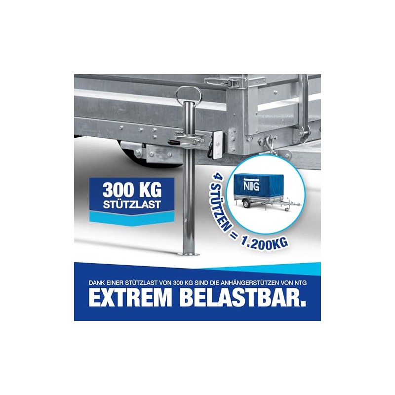 NTG Trailer Supports 600 mm 1 Piece Support with 300