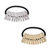 FXQHAN 2pcs Elastic Hair Bands Silver/Gold Rhinestone Crystal Hair Ropes