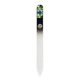 Black Glass Nail File Decorated Bohemians Crystals Collection#26 - Original Czech Product (green)