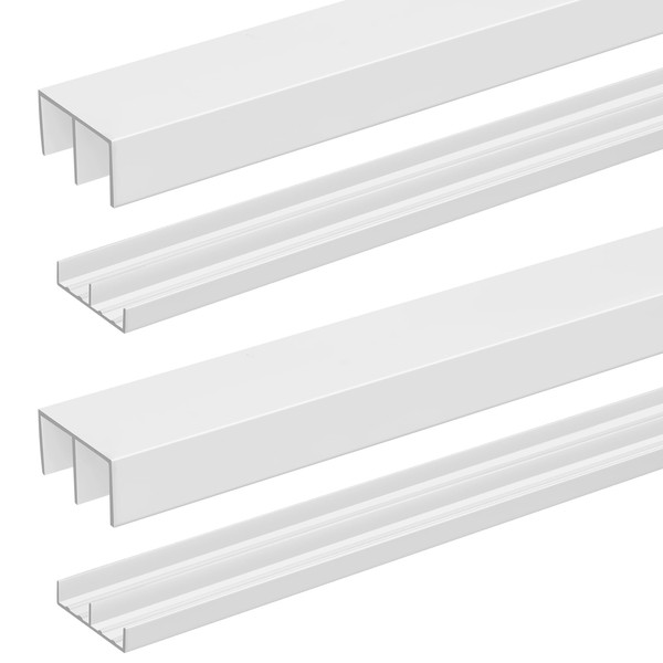 Landical 2 Sets 4 ft Long Plastic Sliding Cabinet Door