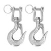 2pcs Lifting Clevis Chain Hooks 304 Stainless Steel Swivel Lifting