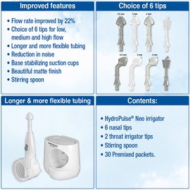 NeilMed HydroPulse Neo. Multi-Speed Electric Pulsating Nasal Sinus Irrigation System with 30 Sinus Rinse Premixed Packets.