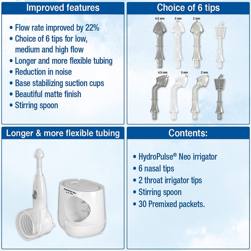 NeilMed HydroPulse Neo. Multi-Speed Electric Pulsating Nasal Sinus Irrigation System