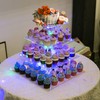 BLBYHO 4 Tier Acrylic Cupcake Tower Stand, Clear Square Dessert