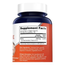 Niacinamida 1000 Mg / 200 Cápsulas Vegetales Sabor Sin Sabor