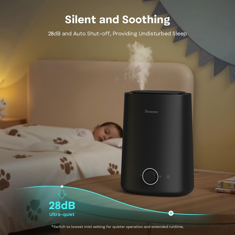 BREEZOME 5L Humidifiers for Bedroom, Ultrasonic Cool Mist Top Fill