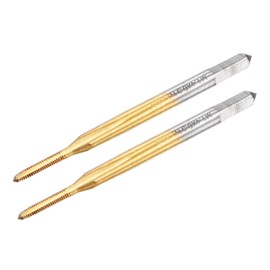 sourcing map 2 Pieces Metric Thread M1.4 x 0.3, Titanium Coated Cobalt HSS (High-Speed Steel) 3 Straight Cutting Machine Micro Tap for Watches and Watches