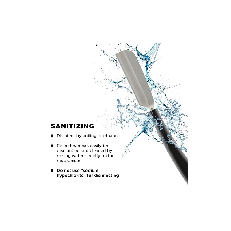 Feather SS Japanese Straight Razor, Black
