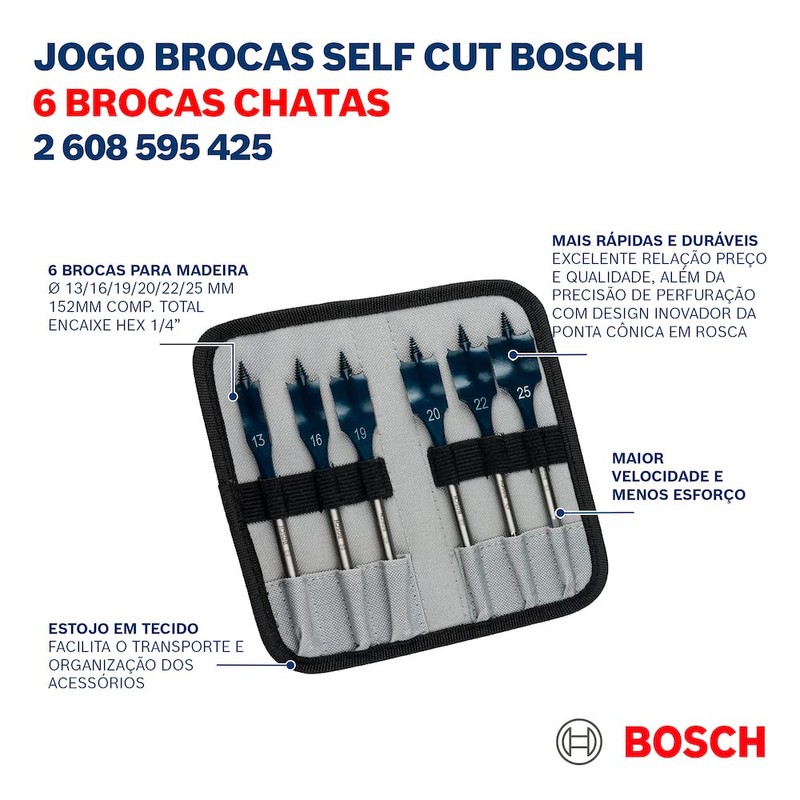 Bosch Professional 6 pc. Self Cut Speed Spade Bit Set