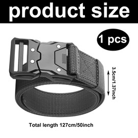 KFSCIP 1 Pcs Belts For Men, Tactical Belt, Adjustable For Work Or Outdoor Use, With Seat Belt Buckle, Adjustable For Work Or Outdoor Use, Suitable For Military, Work, Hiking, And Sports