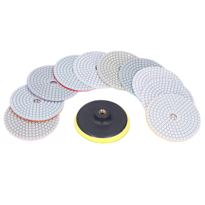 11Pcs/Set Diamond Polishing Pads Sanding Abrasive Disc with Backer Pad