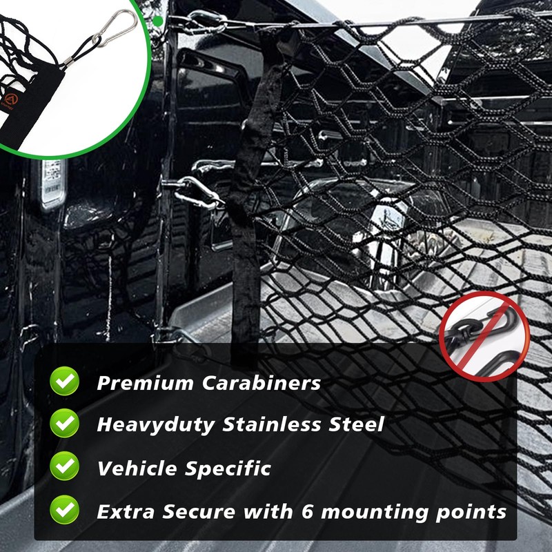 Muslogy Truck Bed Cargo Net Compatible with Chevy Silverado &