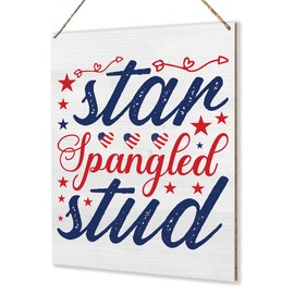 Fourth of July Decorations Independence Day Decorations Patriotic 4th of July Sign Memorial Day Party Wall Decor Wall Art Sign for Front Door Porch Living Room