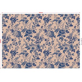 100 Sheets 20 * 14 Inches Chinoiserie Tissue Paper for Gift Wrapping, Blue White Floral Peony Pattern Decorative Tissue Paper for Birthday Wedding Blue White Thanksgiving Party Tea Party DIY Craft