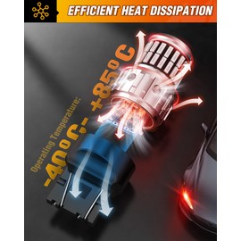 Nilight 7440 7443 T20 LED Brake Light Bulbs,4014 63SMD Red Stop Lamps LED Replacement for Back Up Lights, Tail Lights, Turn Signal/Parking or Running Lights,2 PCS