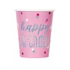Unique 82248 Paper Cups-266 ml-Glitz Foil Pink & Silver Pack