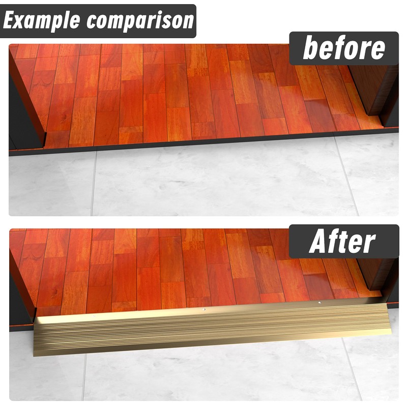 Heainaiyoo Metal Floor Transition Strip, Aluminum Threshold for Doorways, for