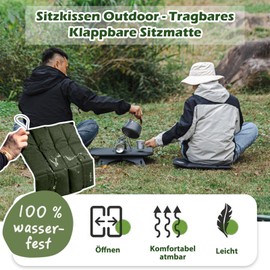 Outdoor Seat Cushion, Pack of 2, Portable Folding Seat Mat, 42 cm x 32 cm, Wear-Resistant, Durable, Moisture Protection, Seat Pad, Seat Cushion for Outdoor, Camping, Park, Picnic, Hiking, Fishing