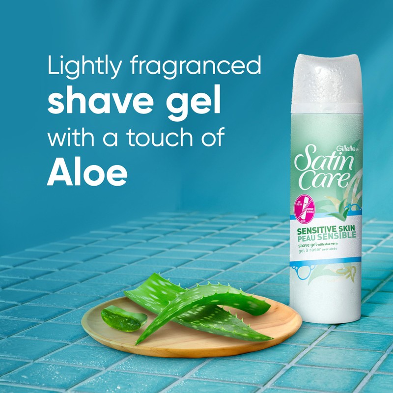 Gillette Satin Care Shaving Gel Sensitive, 7 oz