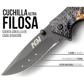 AGV Navaja Tactica Militar Diseño Venado | Retráctil Plegable
