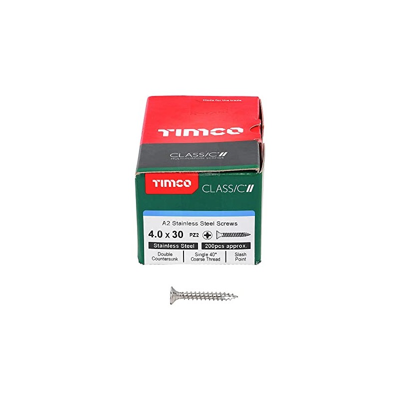 TIMCO Classic Multi-Purpose Screws - 4.0 x 30 - A2