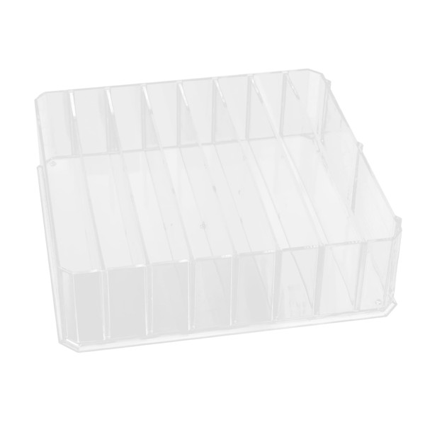 PACKOVE Transparent Cosmetic Organizer Box with Compartments Acrylic Makeup Storage