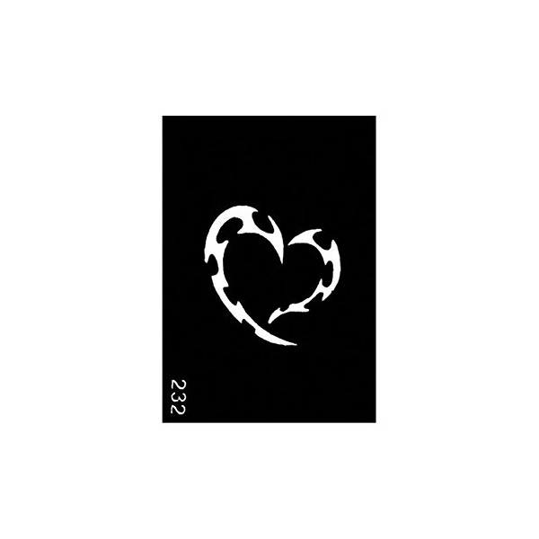 Pochoir pour le Corps format 3'' X 4'' #232 Coeur