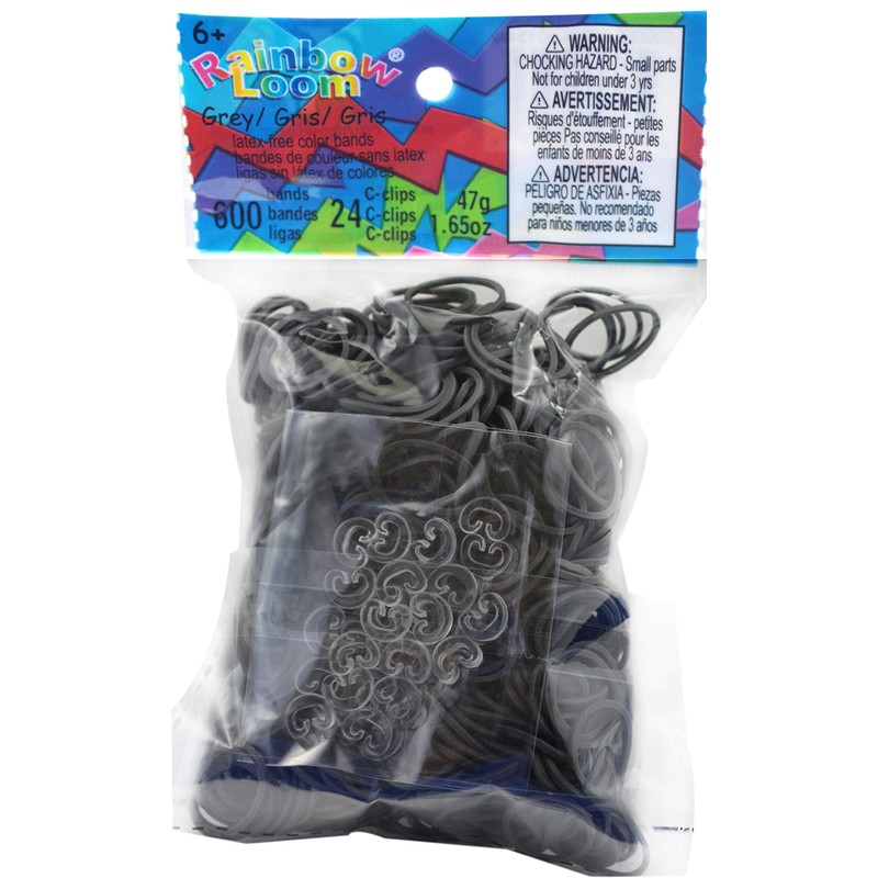 Rainbow Loom Solid Bands-Gray