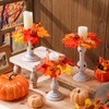Mumufy 6 Pcs Thanksgiving Rustic Wooden Candle Holders for Pillar