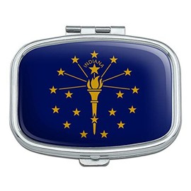 Indiana State Flag Rectangle Pill Case Trinket Gift Box