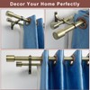 Double Curtain Rods 72-144", Decorative Double Drapery Rods with Cap
