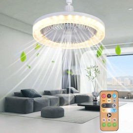 Shengruili Fan lamp, ceiling fan with LED light E27, ceiling fan with lighting 30 W, quiet ceiling fan with light and remote control for bedroom, children's room