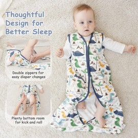 Looxii Baby Sleep Sack 0.5 TOG, 100% Cotton 3 Pack Wearable Blanket Baby Sleep Bag for Newborn Infant, 2-Way Zipper Lightweight Toddler Sleeping Sack 18-24 Months