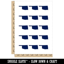 Oklahoma State Silhouette Temporary Tattoo Water Resistant Fake Body Art Set Collection - 15 2" Tattoos (1 Sheet)