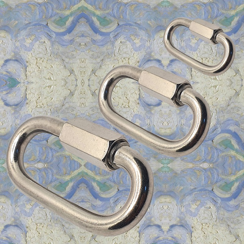 Quick Chain Link Repair Carabiner, Marine A4 Stainless Steel 316