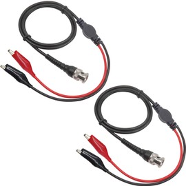 Amadget BNC Q9 to Double Alligator Clip Test Cable Probe Leads Oscilloscope Test (Pack of 2)