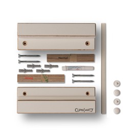 Clipboart® Standard Wall Mount – Bracket – Snowboard – Wakeboard – Kiteboard – Balance Board – Wakeskate – Longboard – 360° Wall Mount (Multiplex White Coated)