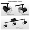 AUQUEE 3 Light Track Lighting Fixtures Ceiling, Black LED Track