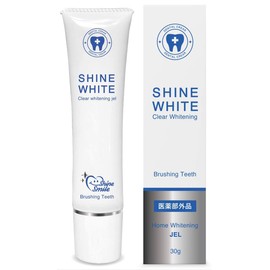 SHINE WHITE Whitening Gel, Prevents Yellowing Powder, Removes Resin, Whitens Teeth, Cavities Prevention, Teeth, Organic, Self-Care, Home Whitening Toothpaste, Dental Powder, No Bleach, 1.1 oz (30 g) [Quasi-drug]