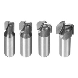 HARFINGTON 4pcs Bowl and Tray Bit 7/16" 1/2" 5/8" 3/4" Cutting Diameter 1/2" Shank 1/4" Radius Carbide Tipped Carving CNC Router Bits for Woodworking Milling