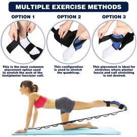 Foot and Calf Stretcher for Plantar Fasciitis, Leg Stretch Band，Improve Leg Stretching，Premium Physiotherapy Stretching Strap Improves Strength and Relief to Heel Spurs, Calf, Thigh and Hip (Blue)