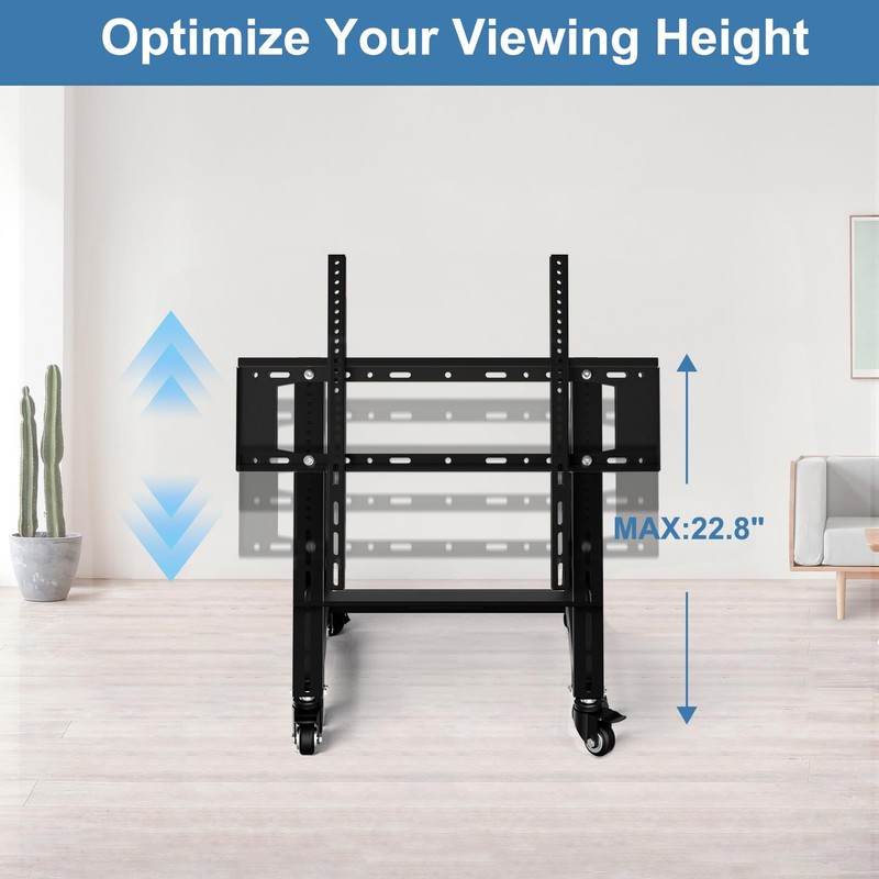 Duiliuu Low Height Mobile TV Stand, Low TV Stand with