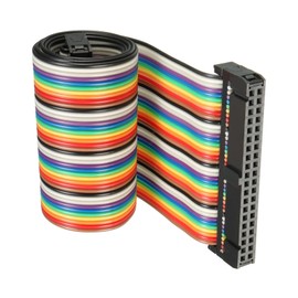 DMiotech 1 Pack 40 Pins IDC Wire Flat Rainbow Ribbon Cable 43 cm 2.54 mm Pitch Breadboard Jumper Cable for Electronic Projects