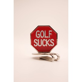 MULLIGAN HOOLIGAN Golf Ball Marker + Magnetic Hat Clip, Funny and Unique Golf Gift, Premium Quality, The Perfect for Your Favorite Golfer, Golf Accessories for Any Occasions (Golf Sucks)