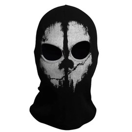 COD Ghost Mask Skull Balaclava MW2 Skeleton Costume Full Head Ski Snood Mask Knitted Windproof Warmer Headwear for Bike Skateboard Motorcycle Snowboard Outdoor Sport, Black07