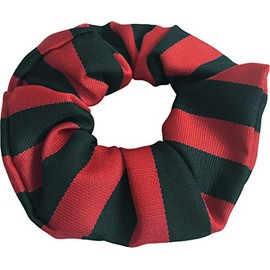 Elastische Haargummis für Mädchen, gestreift, Rot und Flaschengrün