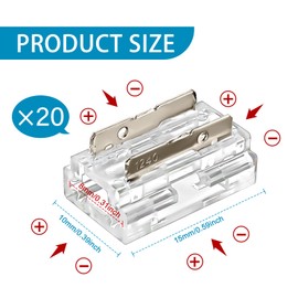 RGBZONE 20PCS 8-in-1 2 Pin 8mm LED Strip Connectors Gapless Solderless Connection for 5V/12V/24V COB/SMD 2835/3528 Single Color LED Strip and 20/22awg Wire