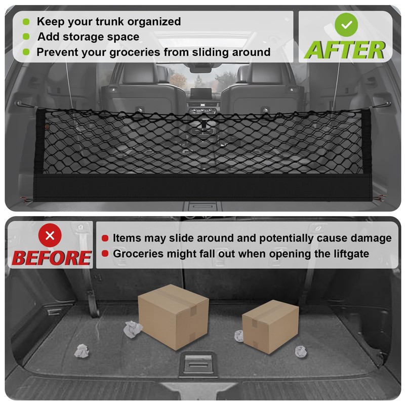Muslogy Truck Bed Cargo Net Trunk Netting Compatible with Honda