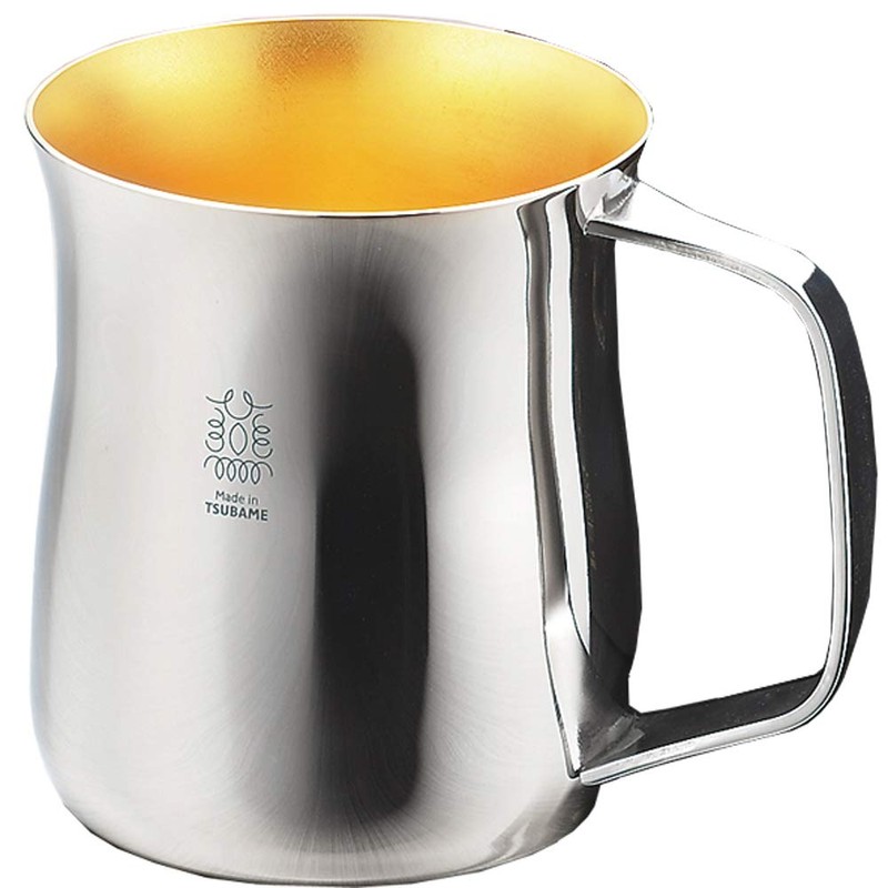 Tamahashi MY-02 Tumbler Silver (24K Gold Plated Inside), 13.8 fl
